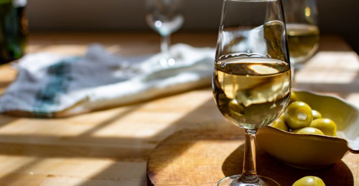 sherry wine served in a glass