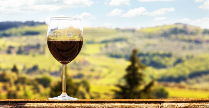 volcanic wine in front of a beautiful landscape volcanic wine in front of a beautiful landscape