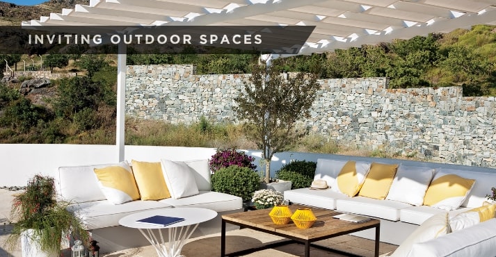 Inviting outdoor spaces of a hotel