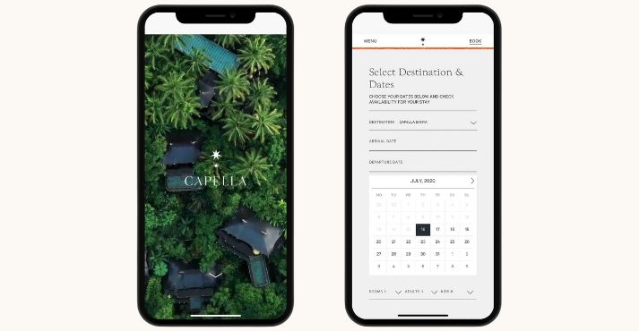 Capella Hotel mobile App Capella Hotel mobile App